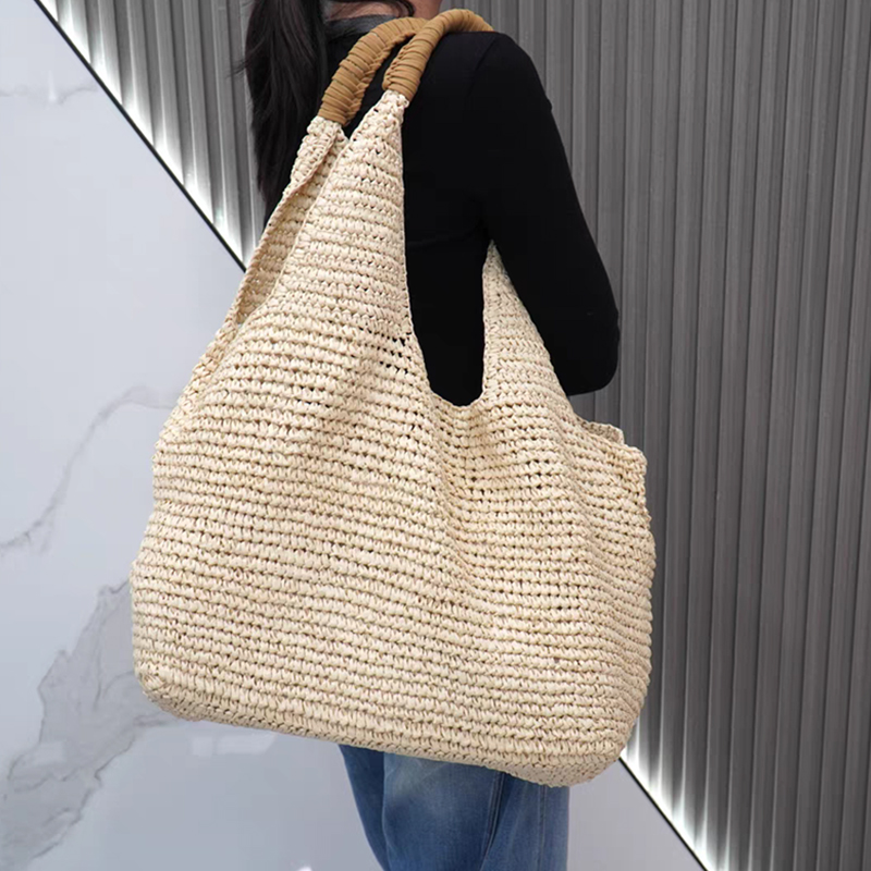 Women'S Raffia Bags - Женская вместительная сумка-тоут ручной работы, элегантная