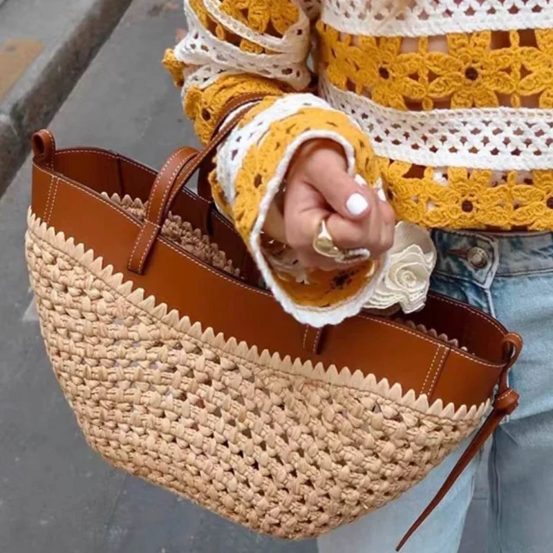 Брендовая полая тканая пляжная – обзор и цена Women'S Raffia Bags
